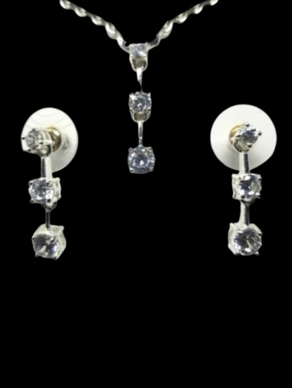 3 PCS JEWEL TEAR DROP FASHION NECKLACE & EARRINGS